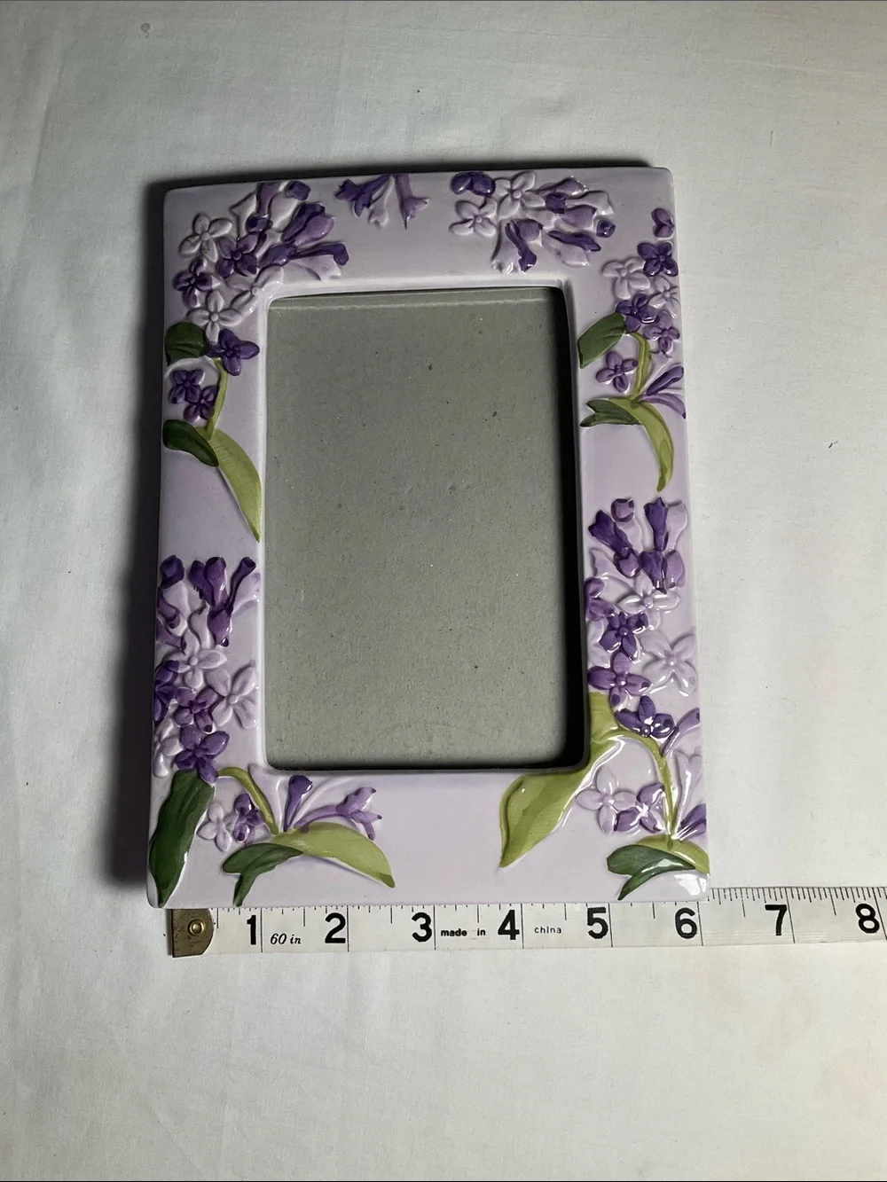 Floral Lavender Ceramic Picture Frame - Unbranded